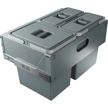 Odpadkový koš Elletipi Vestavný odpadkový koš Elletipi BLOCK U-SINK 2.0, 18+12+12 L, 60 cm, PBR B3560B, PBR B3560B