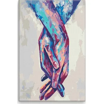 Dětské zboží Malování podle čísel - Propletené prsty - 40x60 cm, bez dřevěného rámu - CZ výroba