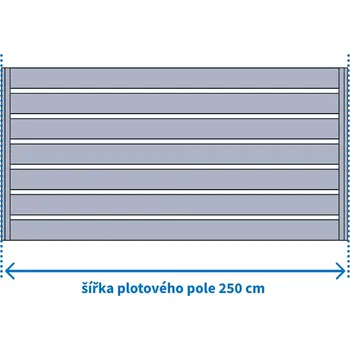 Plot FL BRÁNY Plotové pole, šířka 250 cm, výška 120 cm, bez lakování rámu, výplň Aztec bez laku