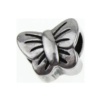 Přívěsek Šperky4U Navlékací ocelový přívěšek korálek - motýlek - K0127