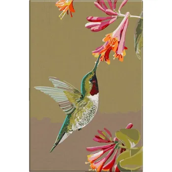 Dětské zboží Malování podle čísel - Ptáček s květinami - 40x60 cm, bez dřevěného rámu - CZ výroba