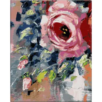 Dětské zboží Malování podle čísel - Malovaná růže - 40x50 cm, bez dřevěného rámu - CZ výroba