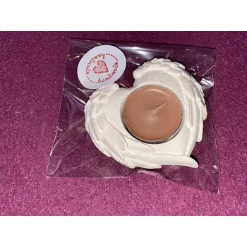 Svícen HandMade by VeJa Dárkově baleno - svícen srdce s křídly se svíčkou