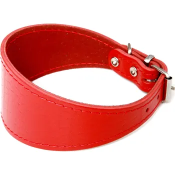 Obojek pro psa BAFPET Kožený obojek pro chrty, hladký Barva: Červená, Rozměr: 60mm x 47cm /36-44/ 00121