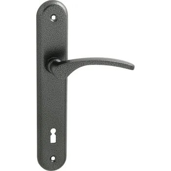 Dveřní kování MP-KOVÁNÍ Interiérová klika LAURA hliníková / ANTIK ŠEDÁ štítové kování