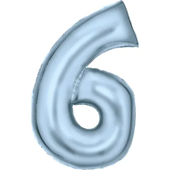 Balónek Amscan Fóliový balónek číslice 6 Satén 86 cm - barevné varianty Barva: Modrá