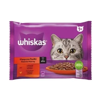 Krmivo pro kočku Whiskas Klasické pokrmy ve šťávě 4 x 85 g hovězí, kuřecí