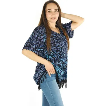 Dámská halenka Dámská halenka batikovaná Neobaju Vítr černo-modrá XL