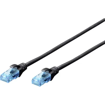 Datový kabel Digitus DK-1512-010/BL RJ45 síťové kabely, propojovací kabely CAT 5e U/UTP 1.00 m černá 1 ks