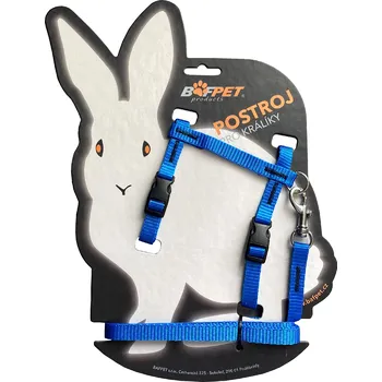 BAFPET Set KRÁLÍK kšír + vodítko Barva: Modrá, Rozměr: 10mm x 120cm, 10mm x OK 19-26, OH 24-37cm 20411J