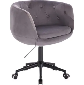 LuxuryForm DESIGN Kosmetické křeslo MONTANA VELUR na černé podstavě s kolečky - šedé