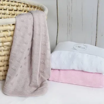 Dětská deka BABY NELLYS LUXUSNÍ BAMBUSOVÁ DĚTSKÁ PLETENÁ DEKA, 80 X100 CM - Béžová