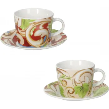 Set 2ks hrnků na presso POMO 80ml BRANDANI (barva - bílá se vzory)