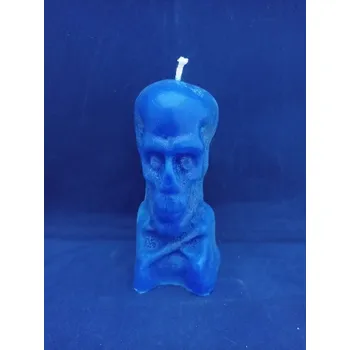 Svíčka Svíčka figurální - Lebka vysoká modrá