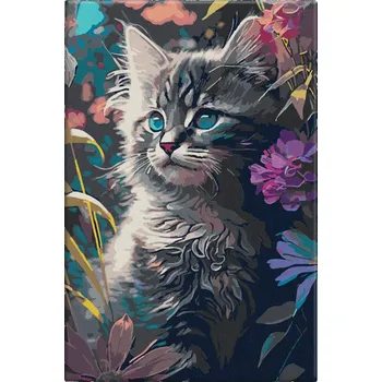 Dětské zboží Malování podle čísel - Kocourek s modrýma očima - 40x60 cm, bez dřevěného rámu - CZ výroba