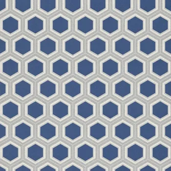 Tapeta Zambaiti Parati Luxusní modrá geometrická vliesová tapeta na zeď Z76045, Vision, Zambaiti Parati, velikost 0,7 x 10 m