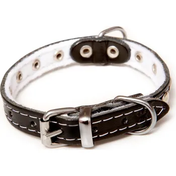 Obojek pro psa BAFPET Kožený obojek podšitý, zdobený nýty Barva: Černá, Rozměr: 12mm x 30cm /21-27/ 01110