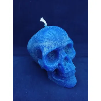 Svíčka Svíčka figurální - Lebka střední modrá