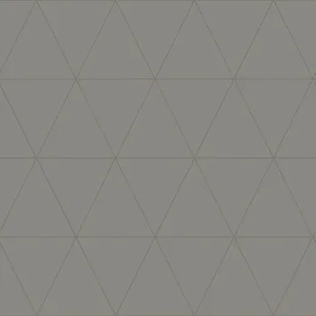 Tapeta Origin Šedá vliesová tapeta, metalické obrysy trojúhelníků 347716, City Chic, Origin, velikost 0,53 x 10,05 m