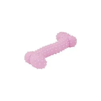 Hračka pro psa Nayeco hračka pro psa kost s výstupky 10,5 cm, plavací, TPR guma, růžová
