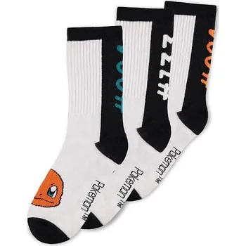 Pánské ponožky Difuzed - Bioworld Europe Sportovní ponožky Pokémon - černobílé (3 páry), velikost 39/42