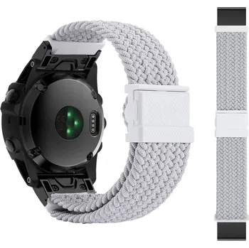 Příslušenství k chytrým hodinkám Nylonový pružný řemínek s magnetickou přezkou EasyFit/QuickFit 22 mm na Garmin watch Bílá