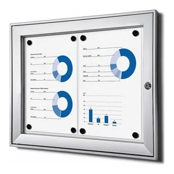 Vnitřní uzamykatelná vitrína stříbrná - vnitřní hloubka 13mm, Formát: 2 x A4 SCS2xA4