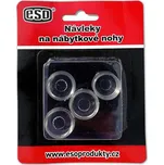 Gumové návleky na stůl či židle pr.16,v.15,hl.13mm TRANSPARENT (sada 4 ks)