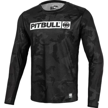 PitBull West Coast - pánský LS rashguard Performance Mesh CAMO HILLTOP 2 black camo 2XL