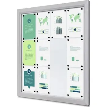 Venkovní uzamykatelná vitrína Slim, Formát: 12 x A4 SCTE12xA4PH