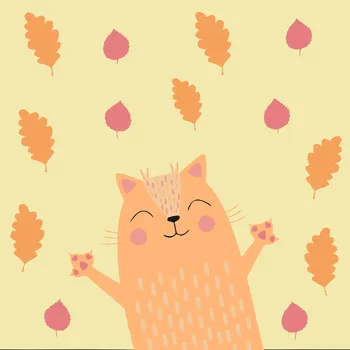 Malování podle čísel - Podzimní kočička Velikost: 30x30cm, Rámování: Pouze srolované plátno