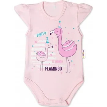 Dětská móda Baby Nellys Bavlněné kojenecké body, kr. rukáv, Flamingo - sv. růžové, Velikost koj. oblečení 68 (3-6m)