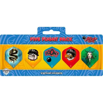 Příslušenství pro šipky Shot Sada letek Value Range Five Flight Pack - No6