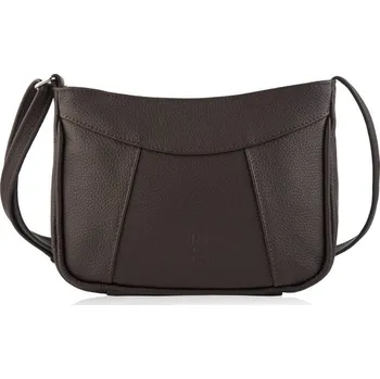 Kabelka Paolo Peruzzi Malá kožená crossbody na rameno PAOLO PERUZZI; hnědá
