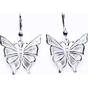 Náušnice Stříbrné visací náušnice motýl - NK7/275 (Stříbrné náušnice visací motýli)