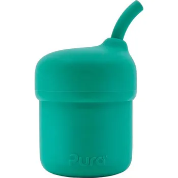 Kojenecká láhev Pura Silikonový hrníček s brčkem My-my Mint