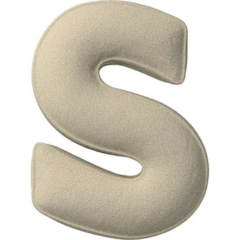 Polštář Yellow Tipi Béžový bouclé polštář písmeno S 40 cm