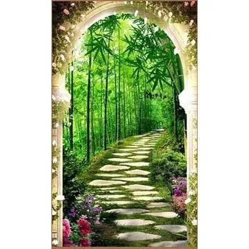 Diamantové malování Diamantové malování - Obří plátno - Vstup do bambusového háje - č. 581 95x185 cm