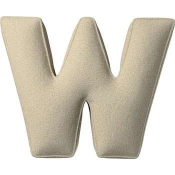 Polštář Yellow Tipi Béžový bouclé polštář písmeno W 40 cm