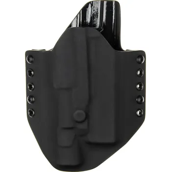 Příslušenství pro sportovní střelbu RH Holsters OWB - Glock 17/22/31 + Surefire X300U-A/B - vnější kydexové pouzdro - poloviční sweatguard - černá/černá Pouzdro je pro: Levák