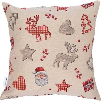 Polštář NábytekProNás Dekorační polštář - Santa, sob, ozdoby