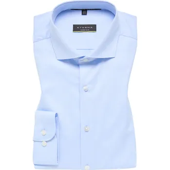 Pánská košile Košile Eterna Super Slim Twill neprůhledná modrá velikost: 36, délka rukávu: dlouhý rukáv