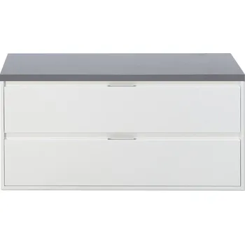 Koupelnový nábytek Koupelnová skříňka pod umyvadlo Sanox Porto barva čela bílá vysoce lesklá ŠxVxH 120,2 x 58,6 x 50 cm umyvadlová deska icegreen