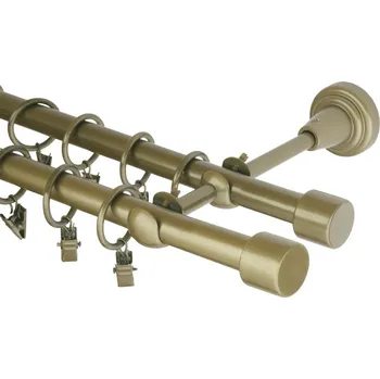 Garnýž kovová 360 cm dvouřadá - dvojitá 16 válec double zlatá antik