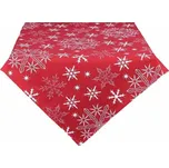 DekorTextil Vánoční ubrus bavlněný Snow - červený ROZMĚR: 120 x 140 cm