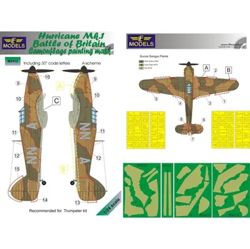 Plastikový model LF model 1/24 Mask Hurricane Mk.I Battle of Britain Camo A