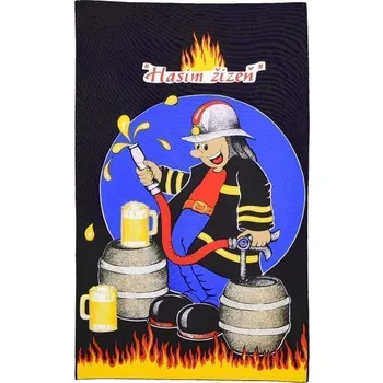 Utěrka DekorTextil Bavlněná utěrka Hasič - černá