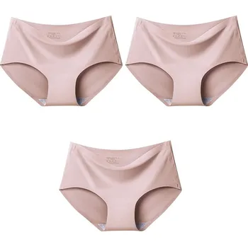 Kalhotky Dámské bezešvé kalhotky 3 ks v balení Barva: Khaki, Velikost: XL