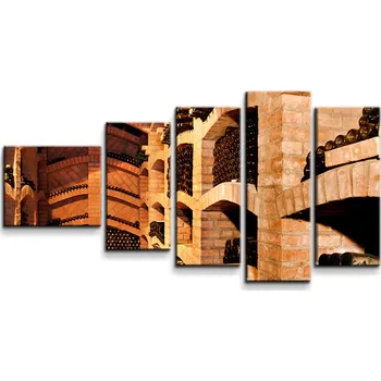 Obraz Sablio Obraz - 5-dílný Vinný sklep - 100x60 cm