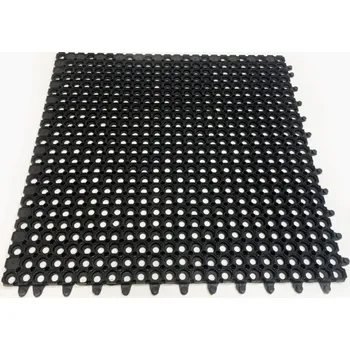 Gumová čistící venkovní modulová vstupní rohož na hrubé nečistoty FLOMA Honeycomb - 100 x 100 x 2,2 cm